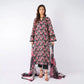 3 Piece Bareeze Unstitched Printed Lawn Suit – Black Color