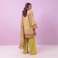 3 Piece Bonanza Satrangi Unstitched Printed Lawn Suit – Mustard Color