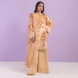 3 Piece Bonanza Satrangi Unstitched Printed Lawn Suit – Peach Color