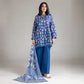3 Piece khaadi Unstitched Printed Lawn Suit – Royal Blue Color