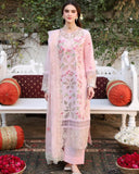 3 Piece Mahnur Brand Unstitched Luxury Embroidered Lawn Suit – Peach Color
