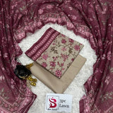 3 Piece Bin Saeed Unstitched Printed Lawn Suit – Skin Color