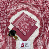 3 Piece Bin Saeed Unstitched Printed Lawn Suit – Pink Color