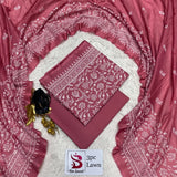 3 Piece Bin Saeed Unstitched Printed Lawn Suit – Red Color