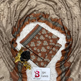 3 Piece Bin Saeed Unstitched Printed Lawn Suit – Golden Color