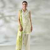 3 Piece Gull Jee Unstitched Printed Lawn Suit – Off White Color