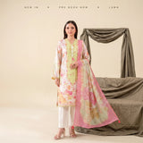 3 Piece Gull Jee Unstitched Printed Lawn Suit – Off-white Color