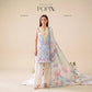 3 Piece Gull Jee Unstitched Printed Lawn Suit – Sky blue Color