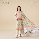 3 Piece Gull Jee Unstitched Printed Lawn Suit – Off White Color