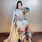 3 Piece Ethnic Silk Unstitched Luxury Embroidered Lawn Suit – Cream Color
